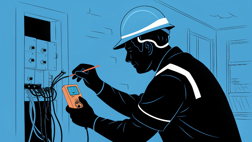 An electrician working on home wiring