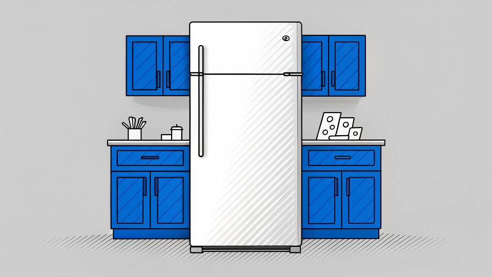 A clean, modern refrigerator door after sticker removal