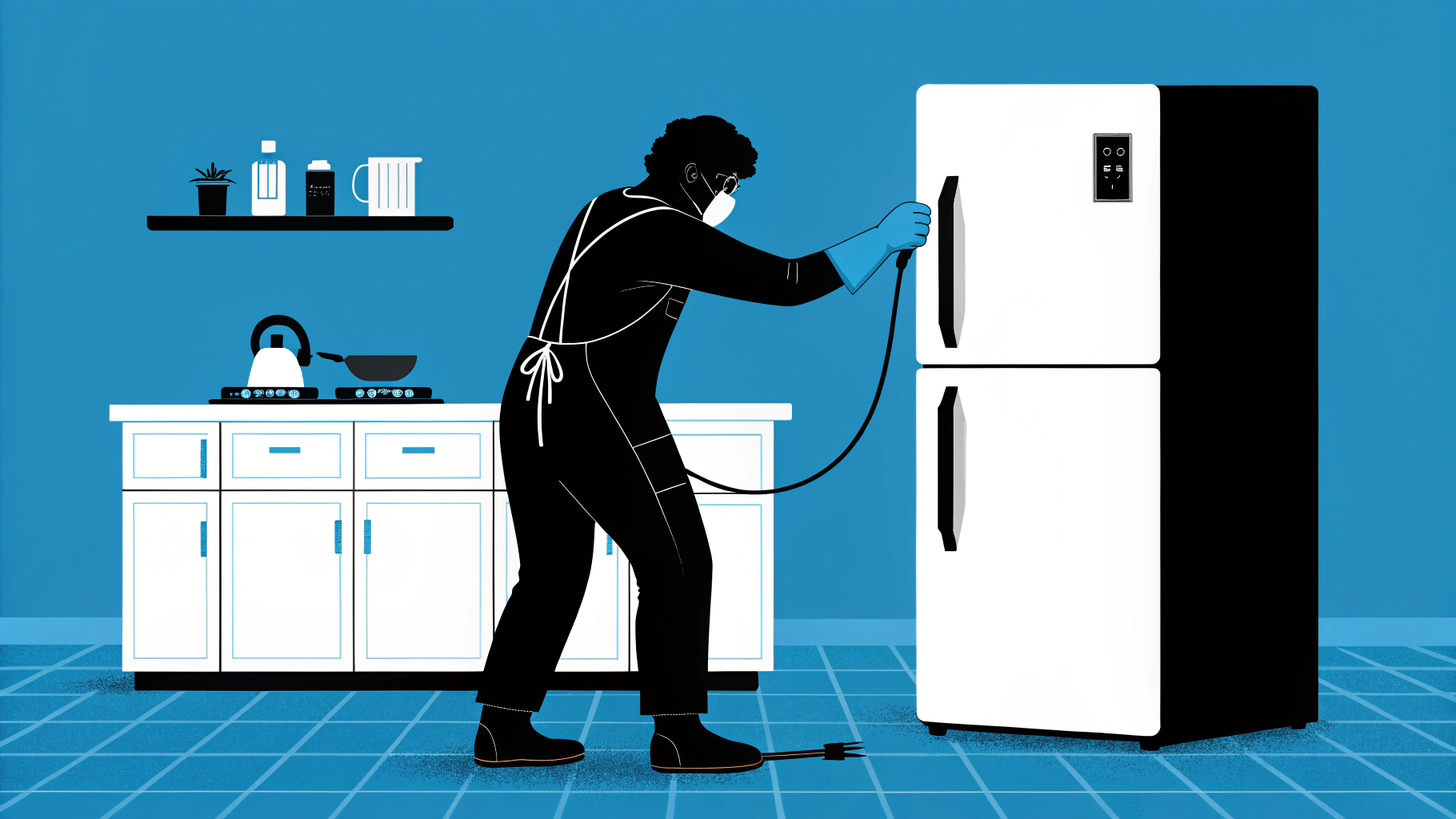 A person safely unplugging a refrigerator