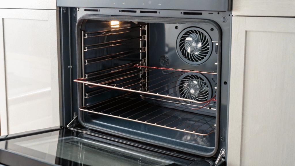 Diagram showing the ventilation system of a built-in oven