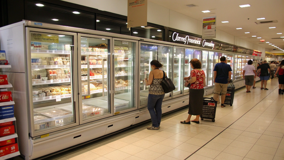 compact refrigerators in a retail store