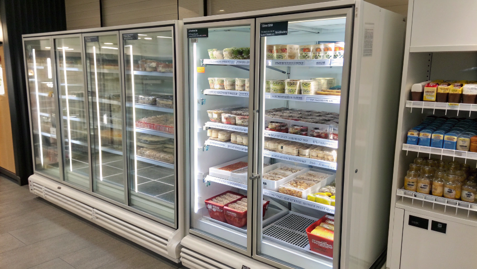 organized compact retail fridge