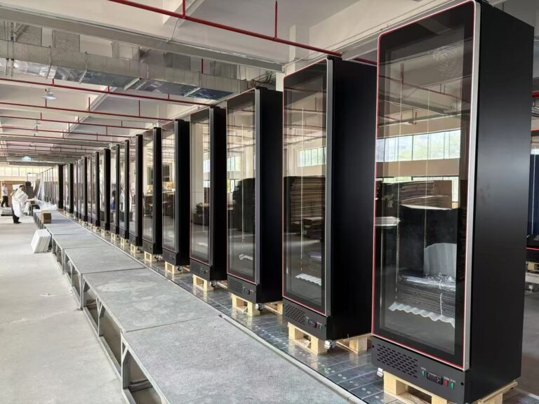 McCool Curve full glass door display fridge production line