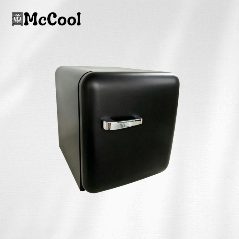 Compact inconic small refrigerator BC-48R Black Color with alloy handle