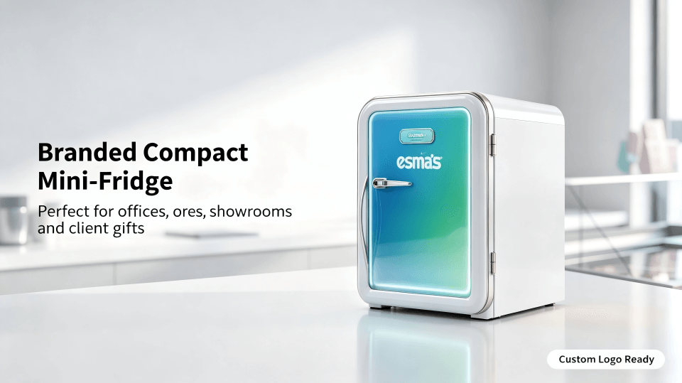 branded compact mini-fridge