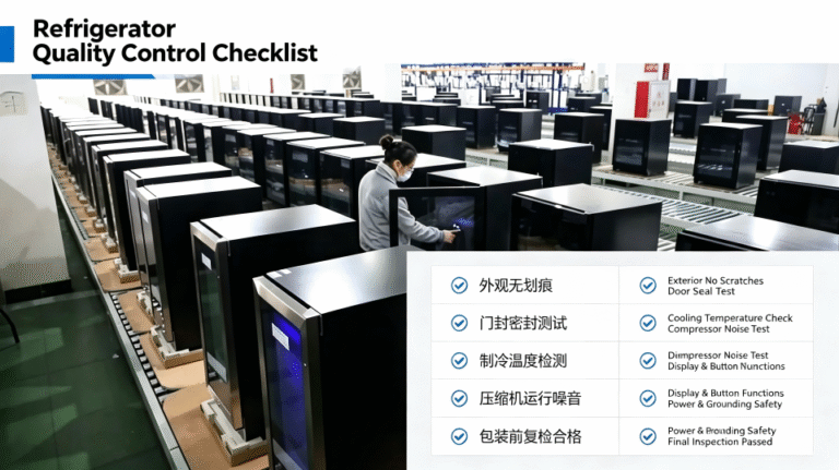 A detailed quality control checklist for refrigerators