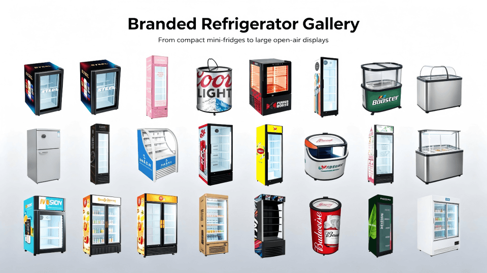 A gallery of different branded refrigerator styles